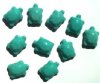 10 19mm Opaque Turquoise Green Turtle Beads